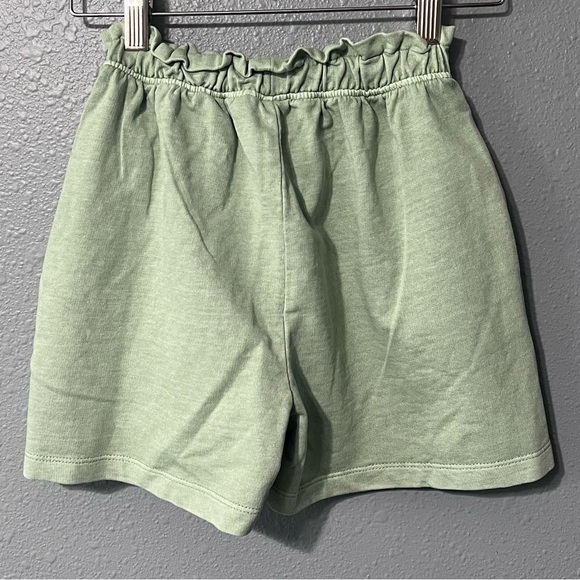 NWT ZARA Girls Green Athletic Comfy Shorts Sz 9 Drawstring Paper Bag Waist NEW!! - Picture 2 of 7
